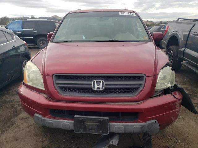 2HKYF18574H547332 - 2004 HONDA PILOT EXL RED photo 5