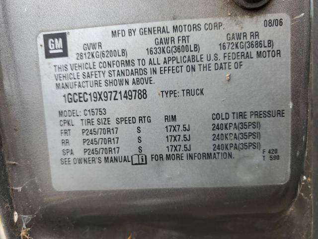 1GCEC19X97Z149788 - 2007 CHEVROLET SILVERADO C1500 CLASSIC Boz foto 12