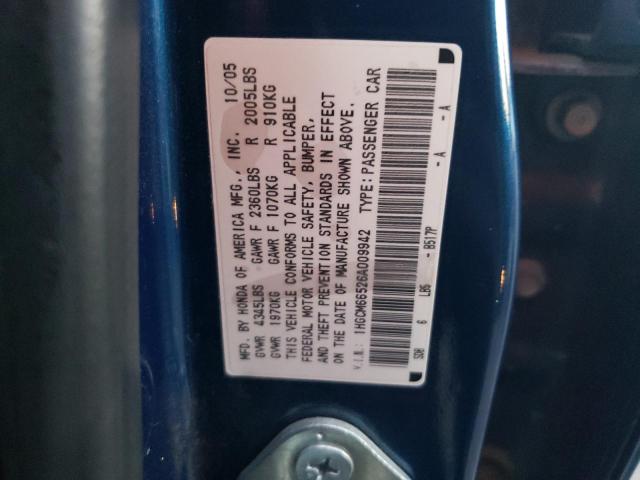 1HGCM66526A009942 - 2006 HONDA ACCORD EX BLUE photo 12