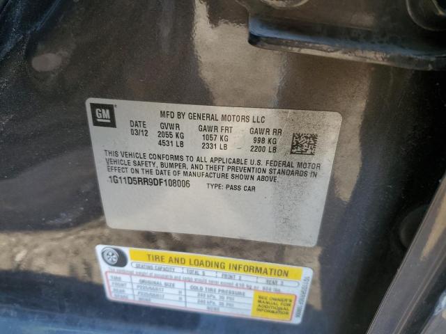 1G11D5RR9DF108006 - 2013 CHEVROLET MALIBU 1LT GRAY photo 12