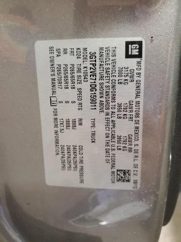 3GTP2VE71DG159011 - 2013 GMC SIERRA K1500 SLE GRAY photo 12