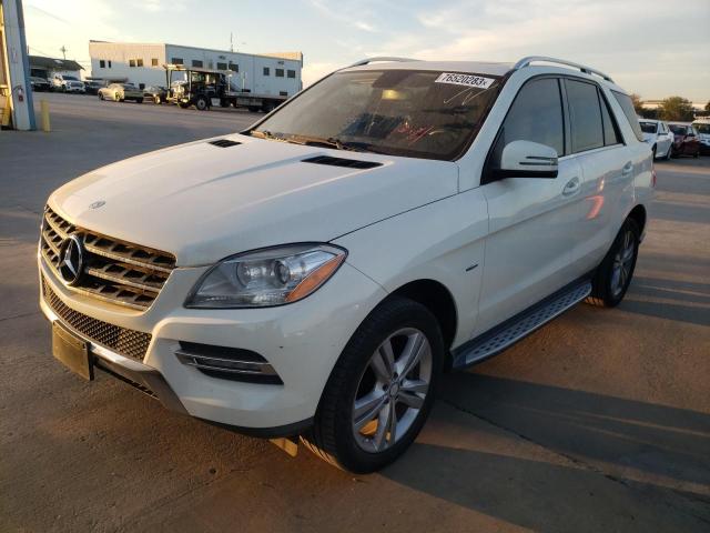4JGDA5HB2CA053603 - 2012 MERCEDES-BENZ ML 350 4MATIC WHITE photo 1