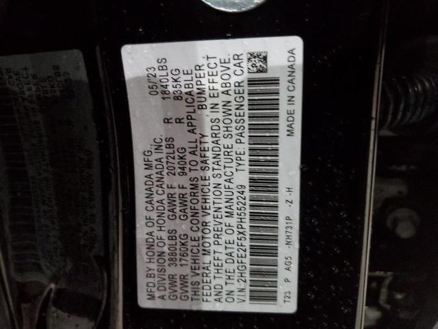 2HGFE2F5XPH552249 - 2023 HONDA CIVIC SPORT 黑色 照片 12