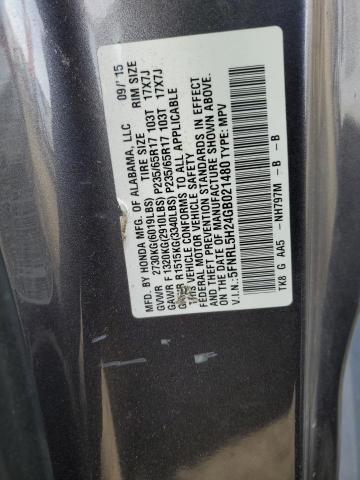 5FNRL5H24GB021480 - 2016 HONDA ODYSSEY LX GRAY photo 13