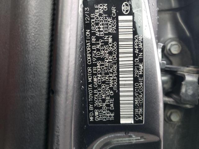 JTKKUPB48E1042366 - 2014 SCION XD GRAY photo 13