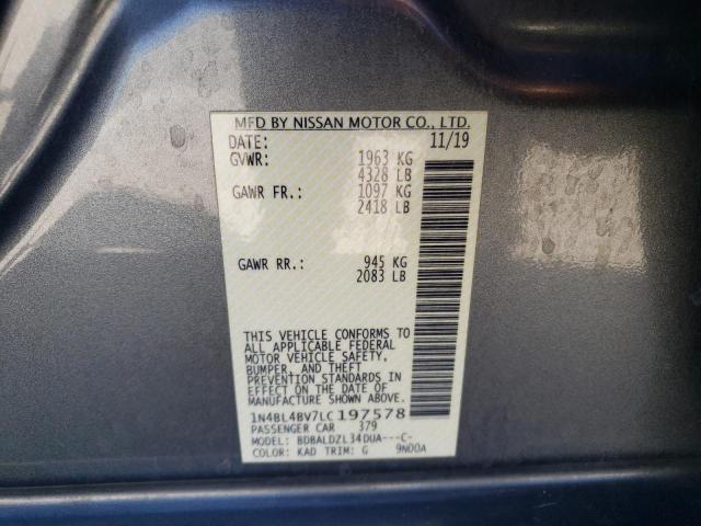 1N4BL4BV7LC197578 - 2020 NISSAN ALTIMA S GRAY photo 12