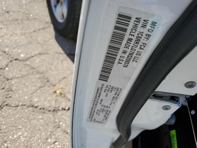 1C6RR7LG7NS209379 - 2022 RAM 1500 CLASS SLT თეთრი ფოტო 13