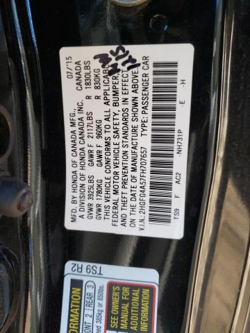 2HGFG4A57FH707657 - 2015 HONDA CIVIC SI BLACK photo 12