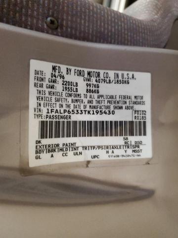 1FALP6533TK195430 - 1996 FORD CONTOUR GL SILVER photo 12