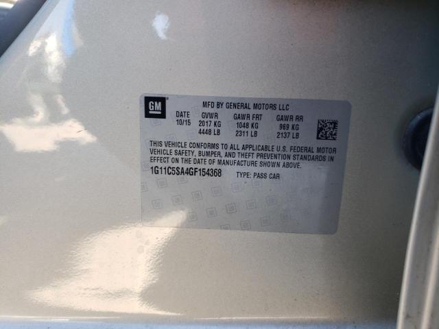 1G11C5SA4GF154368 - 2016 CHEVROLET MALIBU LIM LT 银色 照片 13