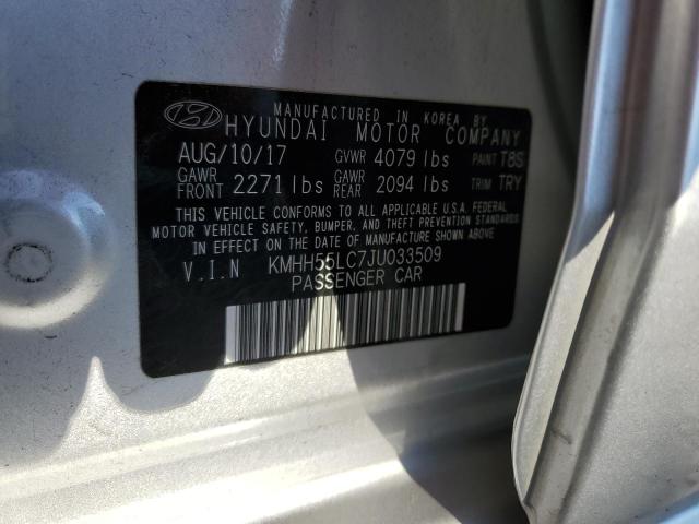 KMHH55LC7JU033509 - 2018 HYUNDAI ELANTRA GT SPORT SILVER photo 12