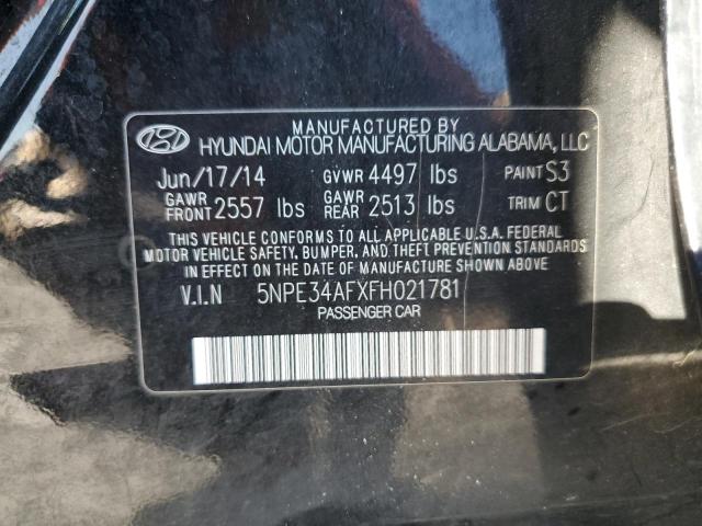 5NPE34AFXFH021781 - 2015 HYUNDAI SONATA SPORT BLACK photo 12