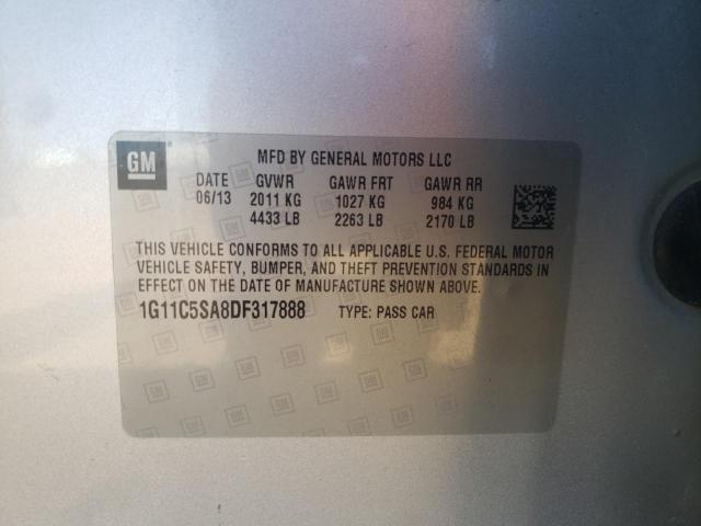 1G11C5SA8DF317888 - 2013 CHEVROLET MALIBU 1LT SILVER photo 12