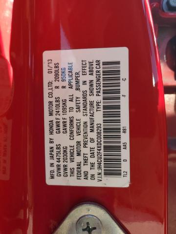 JH4CU2F4XDC008293 - 2013 ACURA TSX RED photo 12