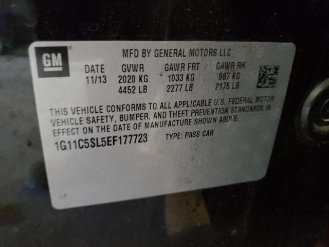 1G11C5SL5EF177723 - 2014 CHEVROLET MALIBU 1LT 黑色 照片 12