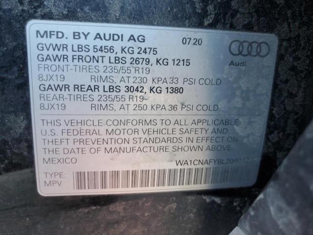 WA1CNAFY8L2090423 - 2020 AUDI Q5 PRESTIGE BLACK photo 12