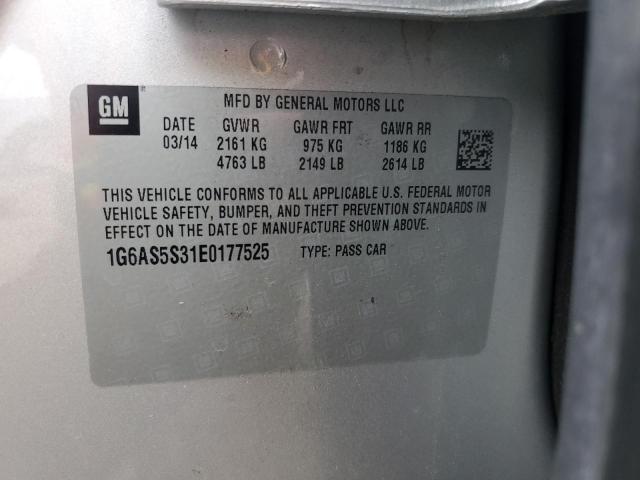 1G6AS5S31E0177525 - 2014 CADILLAC CTS PERFORMANCE COLLECTION Gümüş fotoğraf 12