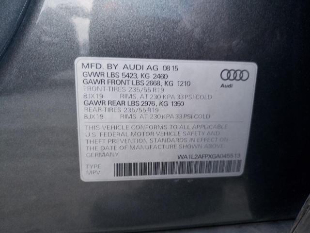 WA1L2AFPXGA045513 - 2016 AUDI Q5 PREMIUM PLUS GRAY photo 14