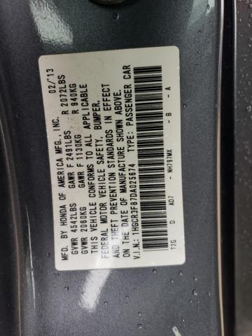 1HGCR3F87DA025674 - 2013 HONDA ACCORD EXL GRAY photo 13