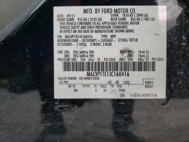 MAJ3P1TE1JC160416 - 2018 FORD ECOSPORT SE BLACK photo 13