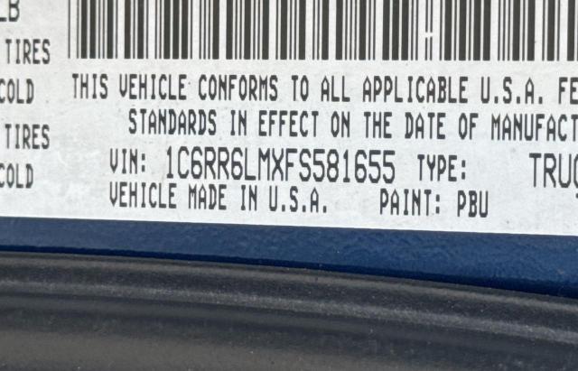 1C6RR6LMXFS581655 - 2015 RAM 1500 SLT BLUE photo 10