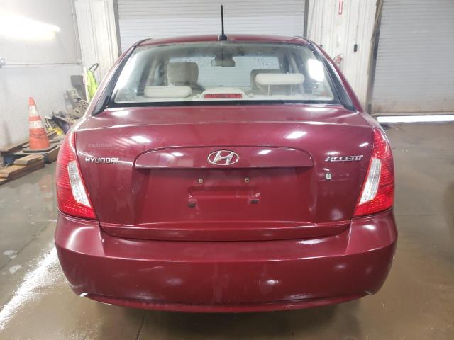 KMHCN46C59U338793 - 2009 HYUNDAI ACCENT GLS MAROON photo 6