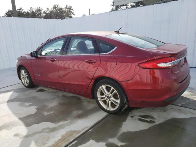 3FA6P0LU2JR172932 - 2018 FORD FUSION SE HYBRID RED photo 2