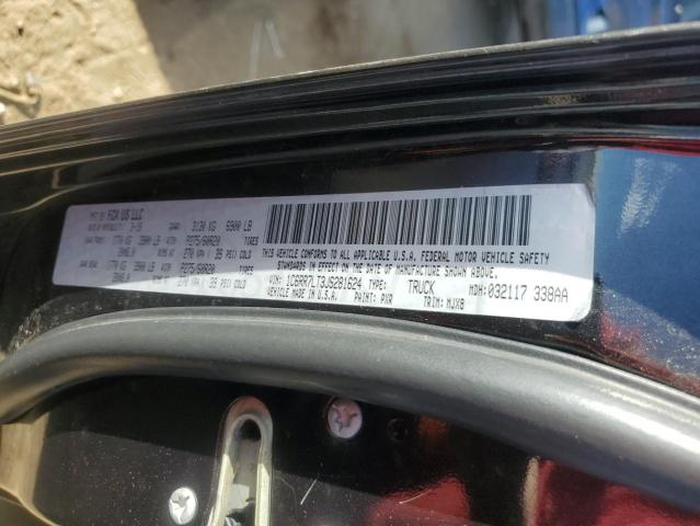1C6RR7LT3JS281624 - 2018 RAM 1500 SLT BLACK photo 12