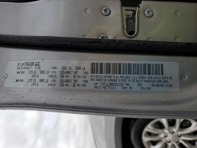 1C4PJLCB0KD241319 - 2019 JEEP CHEROKEE LATITUDE Сріблястий фото 13