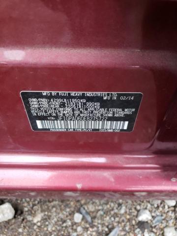 JF1GPAD60E8275722 - 2014 SUBARU IMPREZA PREMIUM RED photo 12