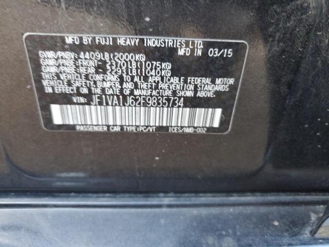 JF1VA1J62F9835734 - 2015 SUBARU WRX LIMITED GRAY photo 12