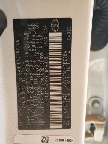 4T1G11AK8PU814915 - 2023 TOYOTA CAMRY SE NIGHT SHADE WHITE photo 13