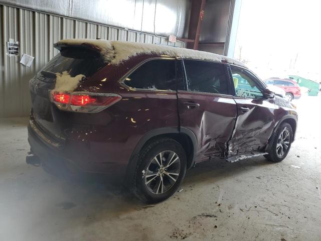 5TDJKRFH2GS232574 - 2016 TOYOTA HIGHLANDER XLE BURGUNDY photo 3