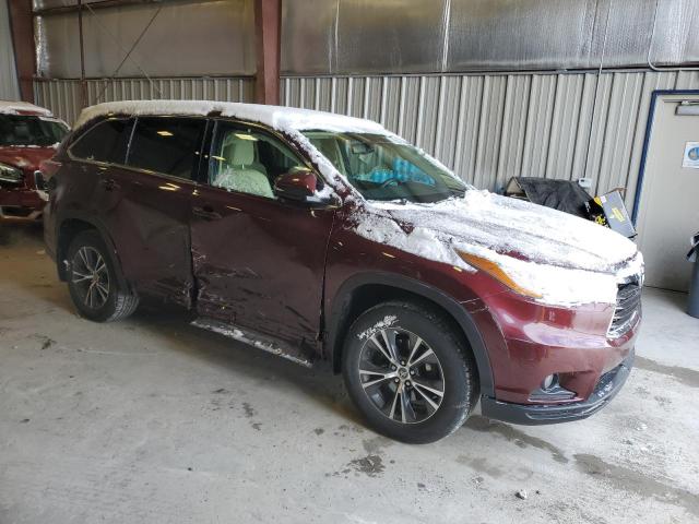 5TDJKRFH2GS232574 - 2016 TOYOTA HIGHLANDER XLE BURGUNDY photo 4