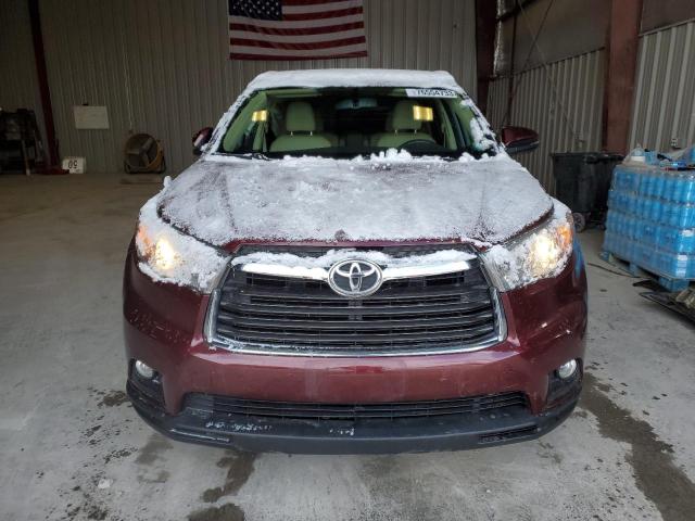 5TDJKRFH2GS232574 - 2016 TOYOTA HIGHLANDER XLE BURGUNDY photo 5