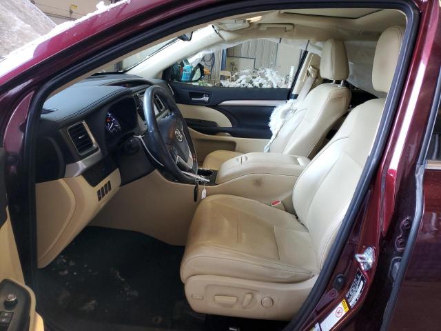 5TDJKRFH2GS232574 - 2016 TOYOTA HIGHLANDER XLE BURGUNDY photo 7