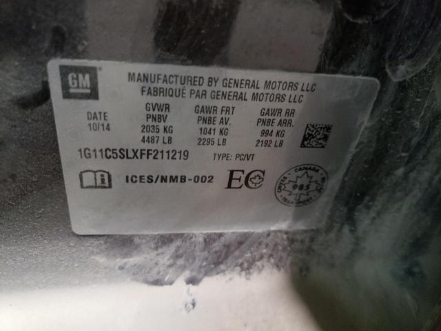 1G11C5SLXFF211219 - 2015 CHEVROLET MALIBU 1LT 棕色 照片 12