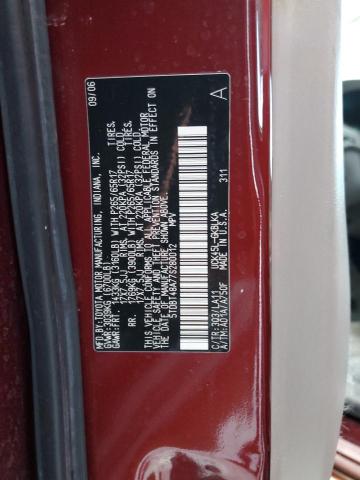 5TDBT48A77S280012 - 2007 TOYOTA SEQUOIA LIMITED RED photo 12