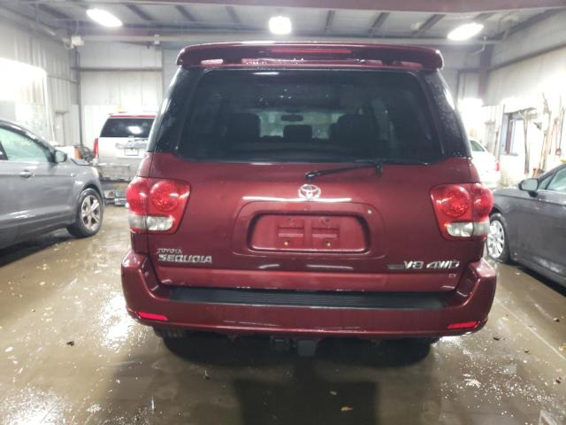 5TDBT48A77S280012 - 2007 TOYOTA SEQUOIA LIMITED RED photo 6