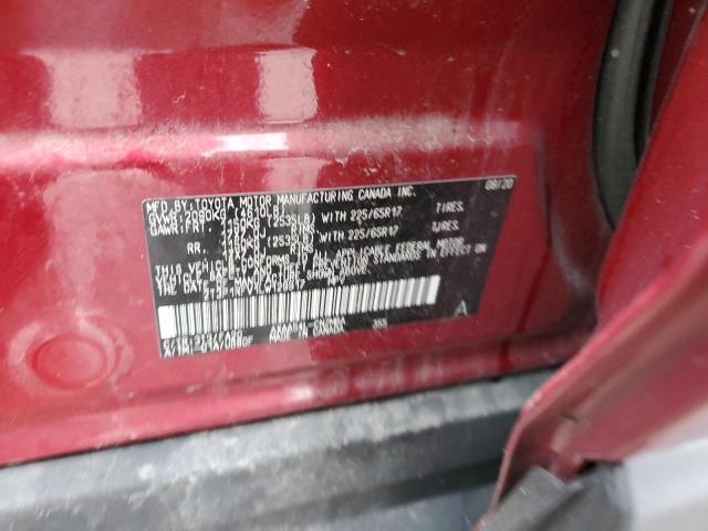 2T3P1RFV1LW129917 - 2020 TOYOTA RAV4 XLE RED photo 12