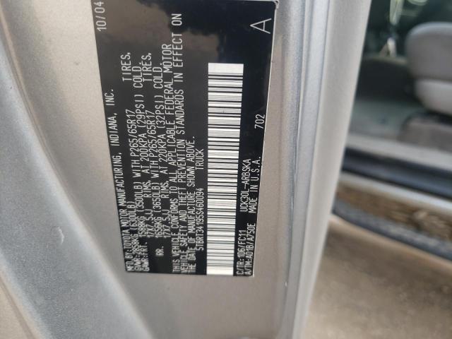 5TBRT34195S460094 - 2005 TOYOTA TUNDRA ACCESS CAB SR5 SILVER photo 12