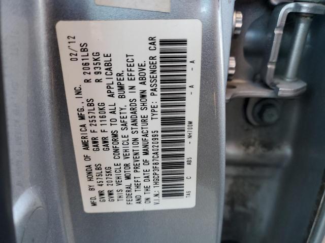 1HGCP3F87CA020995 - 2012 HONDA ACCORD EXL SILVER photo 13