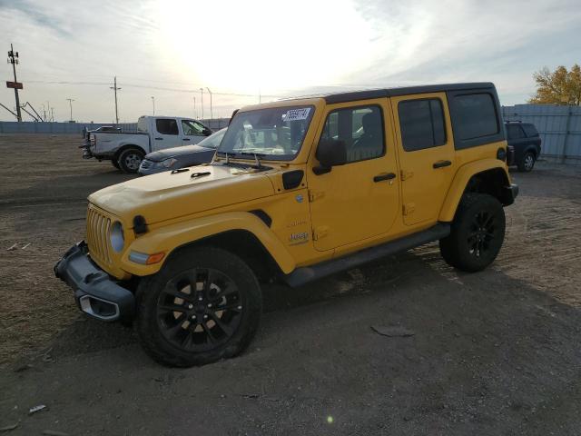 1C4JJXP6XMW782623 - 2021 JEEP WRANGLER U SAHARA 4XE YELLOW photo 1