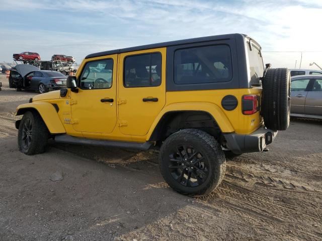 1C4JJXP6XMW782623 - 2021 JEEP WRANGLER U SAHARA 4XE YELLOW photo 2