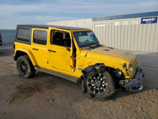 1C4JJXP6XMW782623 - 2021 JEEP WRANGLER U SAHARA 4XE YELLOW photo 4