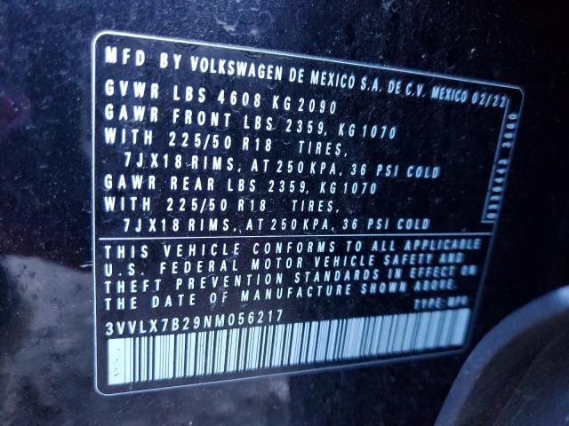 3VVLX7B29NM056217 - 2022 VOLKSWAGEN TAOS SE IQ DRIVE BLACK photo 14