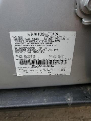 MAJ3S2GE5MC406323 - 2021 FORD ECOSPORT SE SILVER photo 12