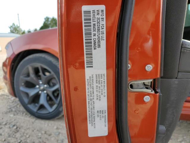 2C3CDXBG7LH245385 - 2020 DODGE CHARGER SXT ORANGE photo 12