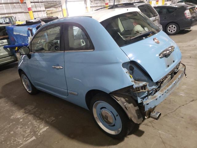 3C3CFFCR9GT170514 - 2016 FIAT 500 LOUNGE BLUE photo 2