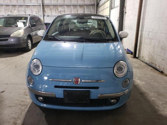 3C3CFFCR9GT170514 - 2016 FIAT 500 LOUNGE BLUE photo 5